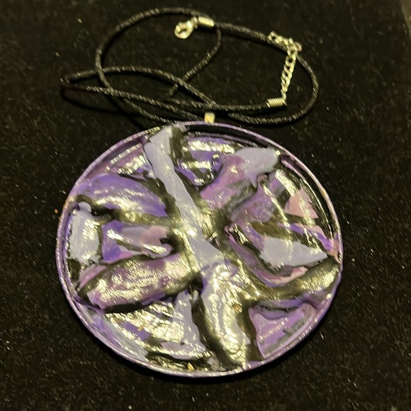 Exclusive Rare Unique One of a Kind Abstract Purple Pendant Necklace - Picture 16 of 17